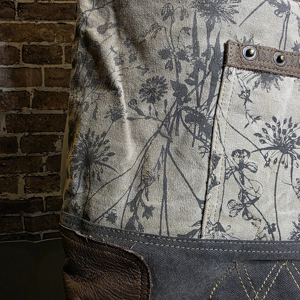 Myra Bag Crossbody Gray Canvas Leather - Picture 3 of 11